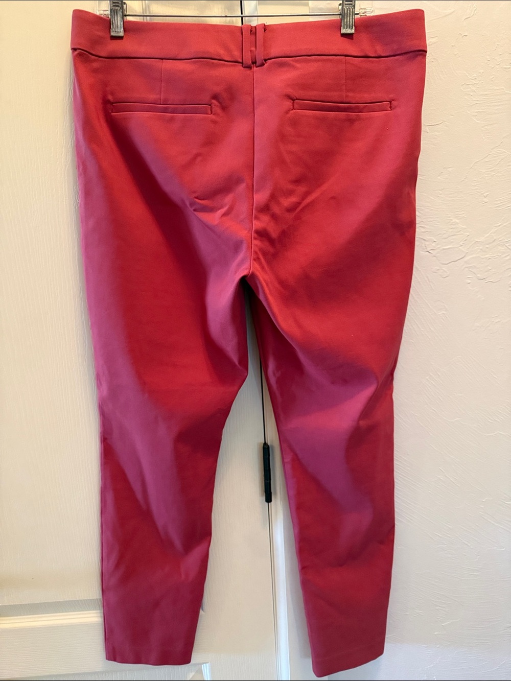 LOFT Coral-Red (pomegranate) Skinny Cropped Ankle Pants - Picture 4 of 7
